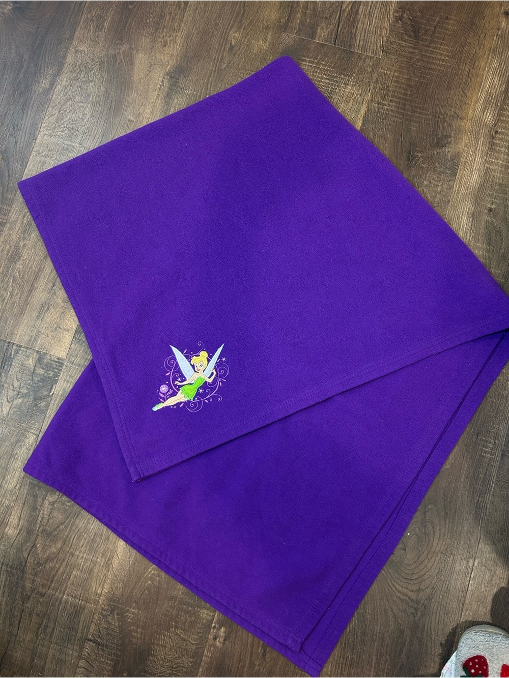 Vintage Disney Purple Tinker Bell Throw Blanket